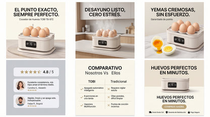 EasyEgg | Hervidor digital | Nutrición diaria, fitness y versatilidad a vapor