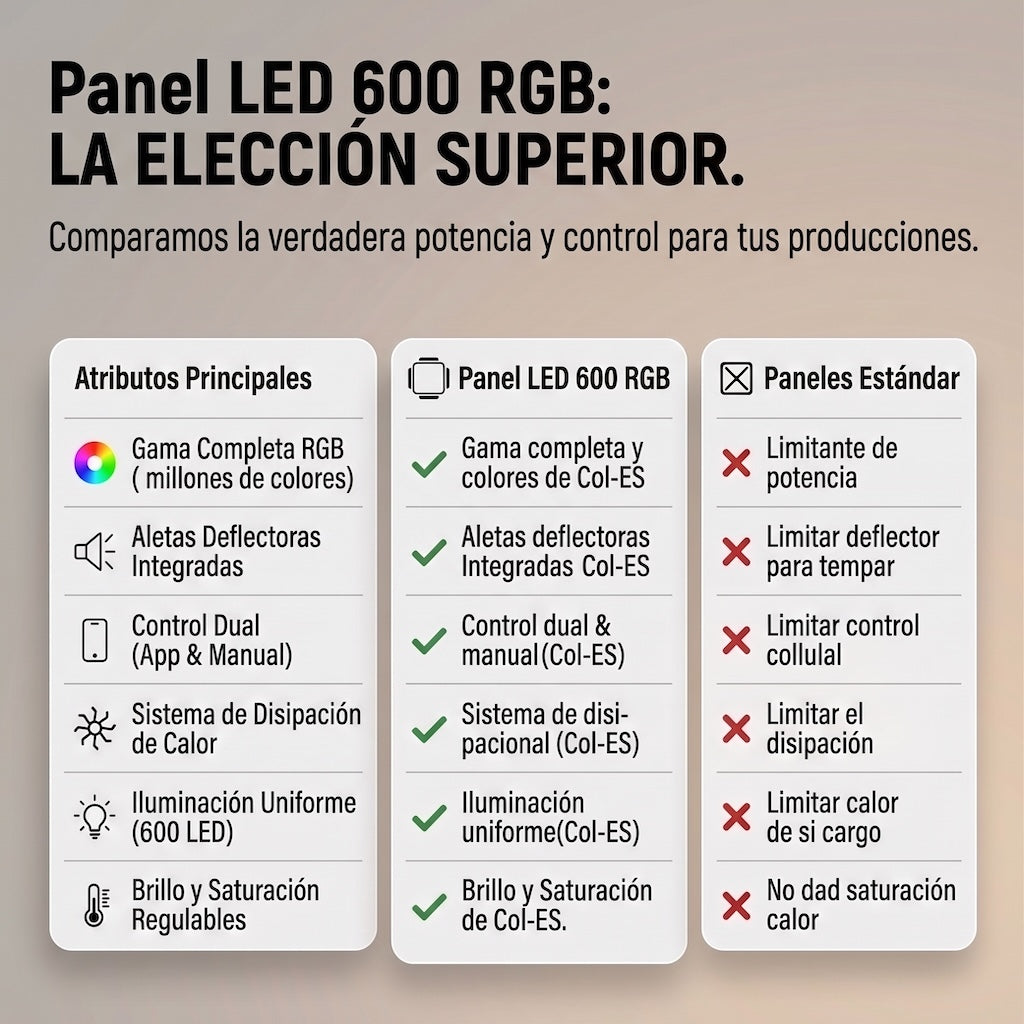 Croma PRO RGB 600 | Panel LED de Iluminación Profesional